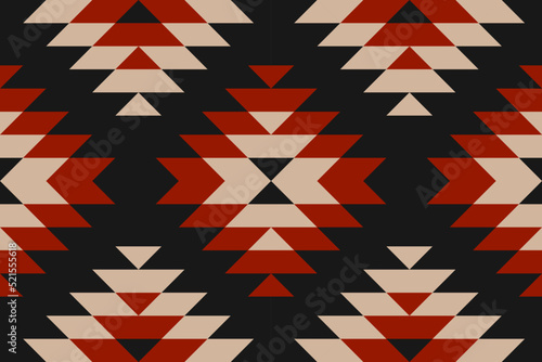 Fabric tribal pattern art. Geometric ethnic seamless pattern traditional. American, Mexican style. Design for background, wallpaper, illustration, fabric, clothing, carpet, textile, batik, embroidery.