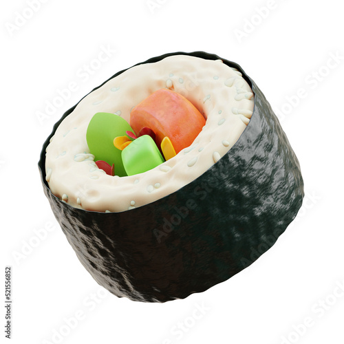 3d illustration of japanese sushi photo