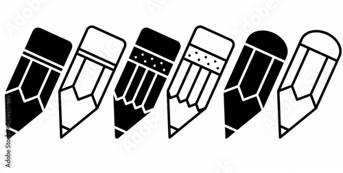 collection of pencil icon vector isolated on white background.pencil icon set