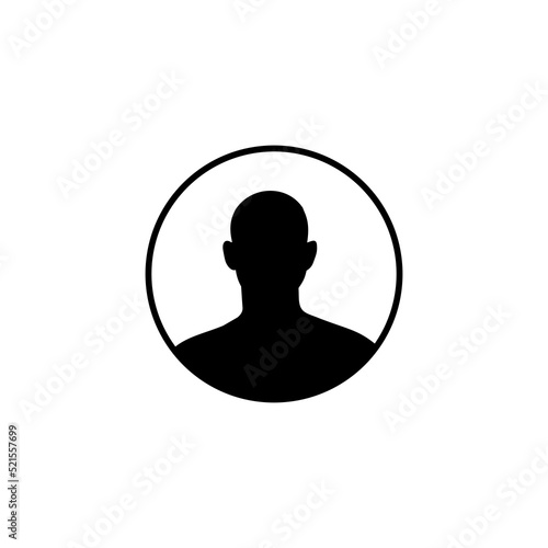 bald man silhouette vector stock illustration