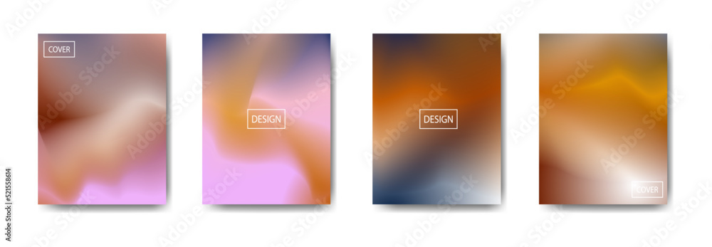 set of abstract background with beautiful gradation color, colorful background for poster flyer banner backdrop.vertical banner.cool fluid background vector illustration