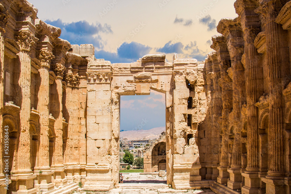 Beautiful view of the Temple of Bacchus in the ancient city of Baalbek, Lebanon Beautiful view of the Temple of Bacchus in the ancient city of Baalbek, Lebanon