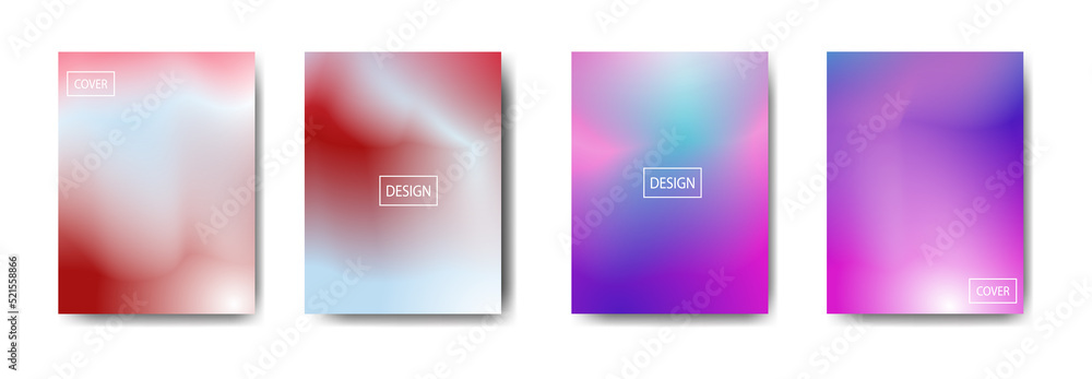 set of abstract background with beautiful gradation color, colorful background for poster flyer banner backdrop.vertical banner.cool fluid background vector illustration	