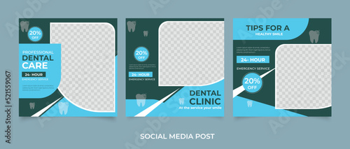 Flat dental clinic instagram posts collection