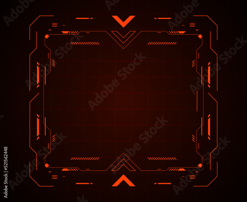 red frame element abstract modern technology futuristic hud design for digital gaming.