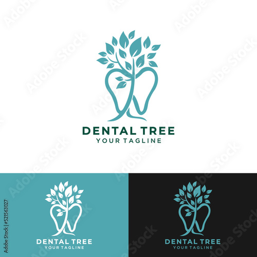 Leaf dental Logo, green logo dental ,abstract logo dental