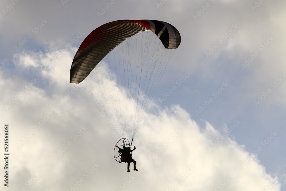 Paragliding in the sky over the Mediterranean Sea. Paragliding in the sky over the Mediterranean Sea.