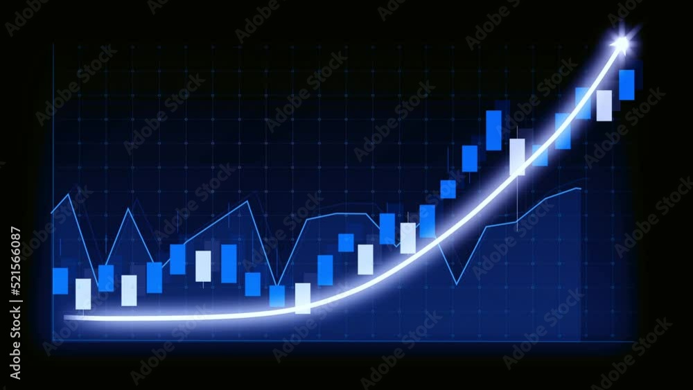 Profit Rise Business growth concept in allusive graph chart showing marketing sales ...