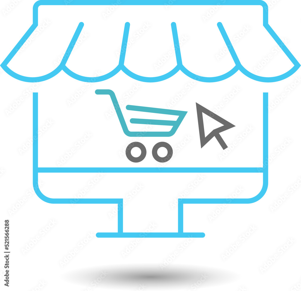 E-commerce online store vector icon E-commerce online store vector icon
