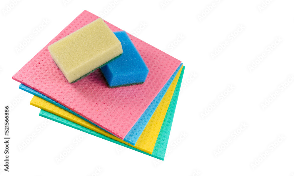 Fototapeta premium Colored washcloths isolated