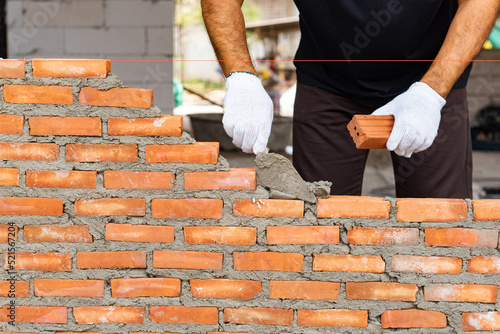 Obraz na płótnie bricks on construction site