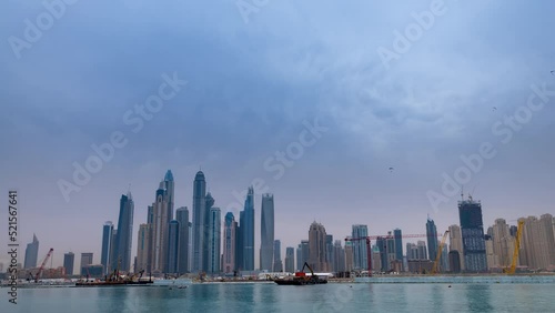 Wallpaper Mural Day Time lapse of  futuristic Dubai city high rise building  from Dubai Marina,  Torontodigital.ca