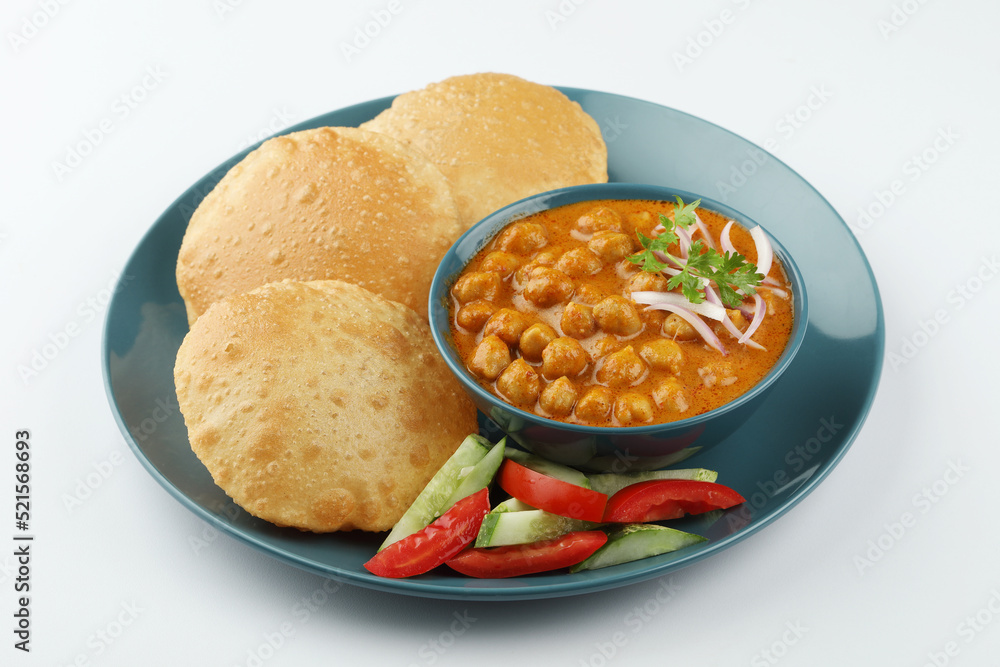 Photo &amp; Art Print Puri and Chole traditional Indian food, dshashikant