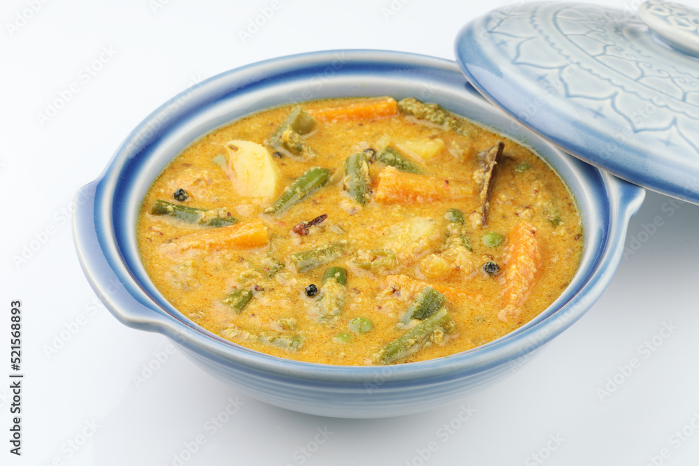 Kerala food indian food spicy mixed vegetable curry Mix vegetable