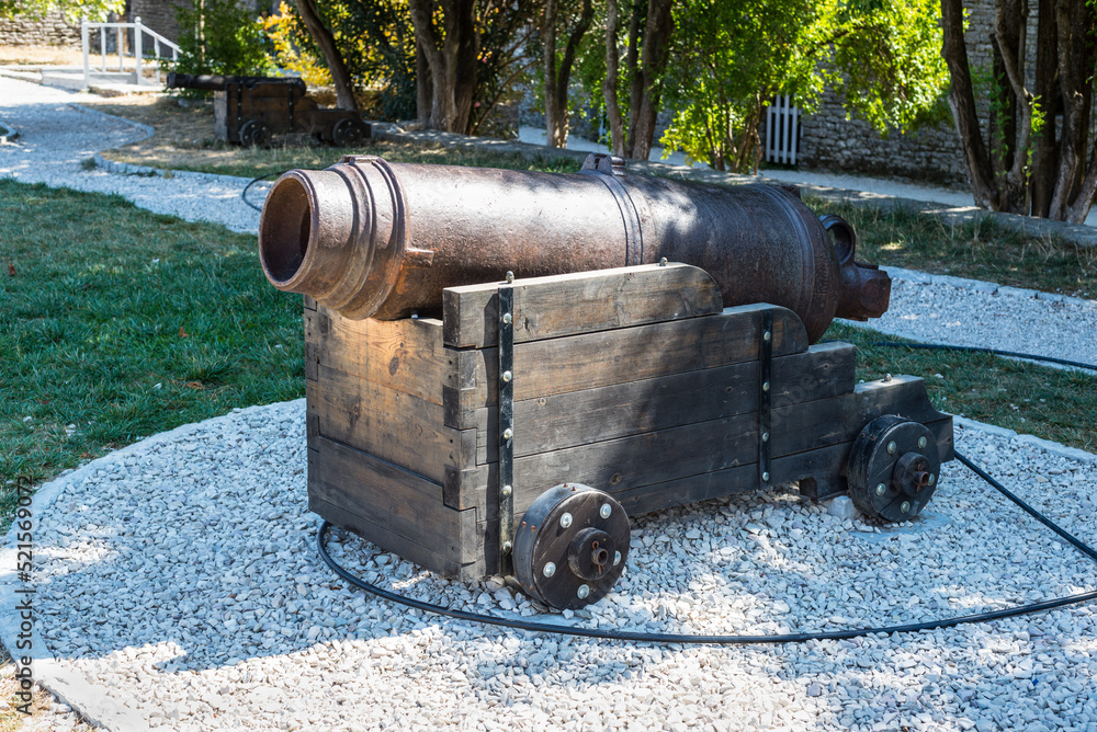 Old Cannon at Gjirokaster castle in Albania Old Cannon at Gjirokaster castle in Albania