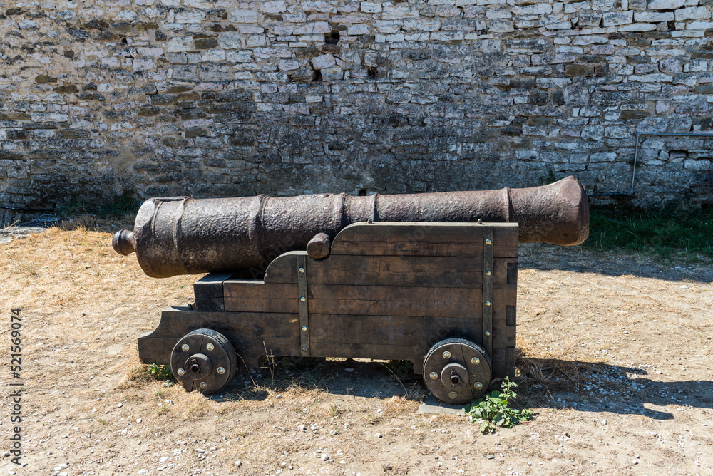 Old Cannon at Gjirokaster castle in Albania