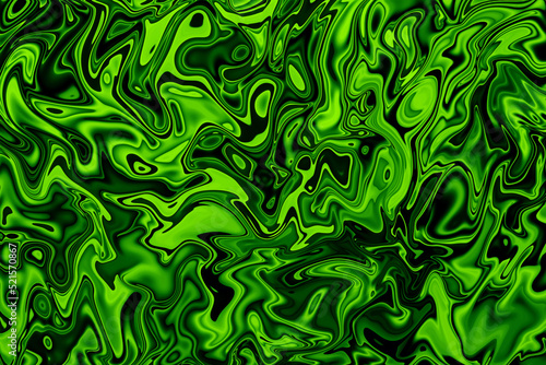 Abstract liquid green slime poison ripple wave motion illustration as wallpaper and background 