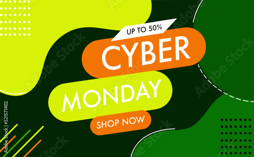 Cyber Monday sale banner template for business promotion vector illustration