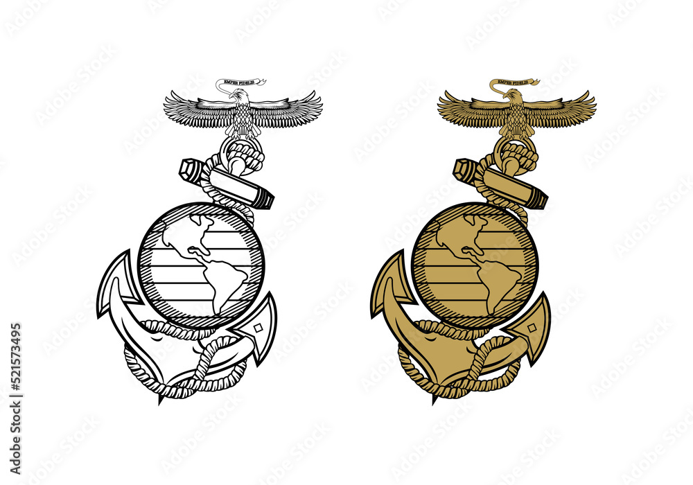 United State Marine Corps Eagle Globe and Anchor ega design