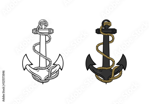 United State Marine Corps Anchor ega design illustration vector eps format , suitable for your design needs, logo, illustration, animation, etc.