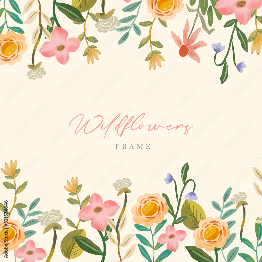 Seamless floral frame Seamless floral frame