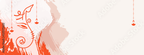 hindu god ganesha design in paint brush style with text space