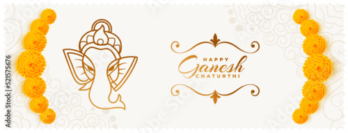 beautiful ganpati festival celebration background with floral design