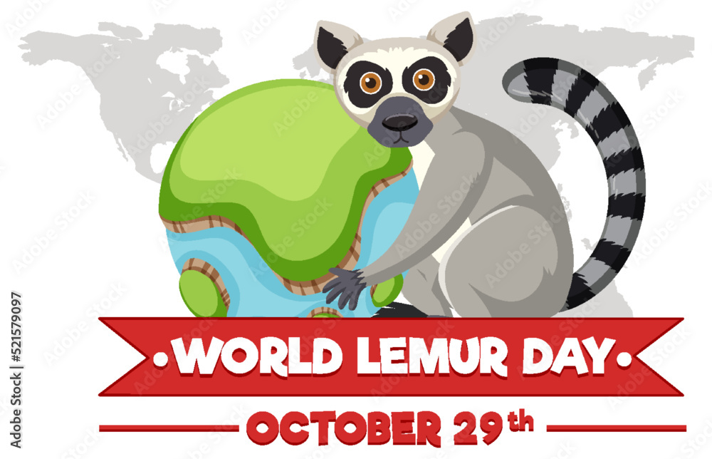 Obraz premium World Lemur Day Banner Design
