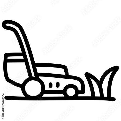 handdrawn lawn mower icon