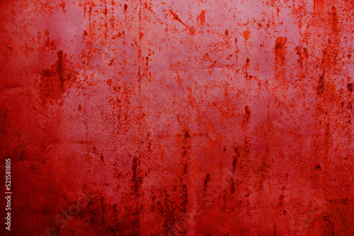 Abstract Cement Red Wall Background. Scary and Haunted Red wall Background. Halloween Concept