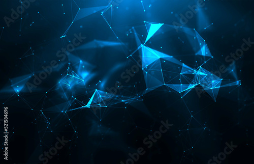 Abstract shiny blue crystal background