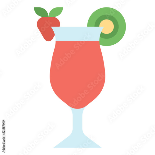 Mocktail fruit punch juice beverage - flat icon