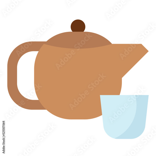Tea herbal hot teapot beverage - flat icon