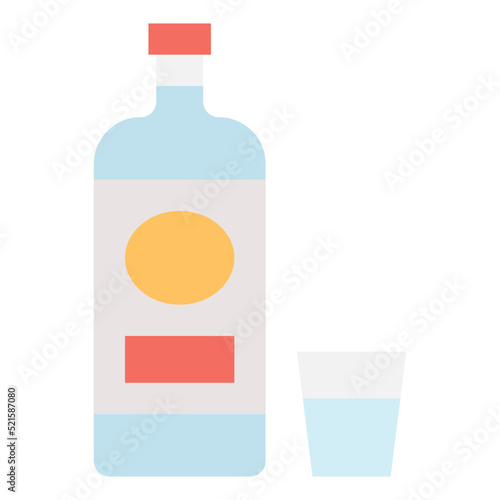 Vodka alcohol party drink beverage - flat icon