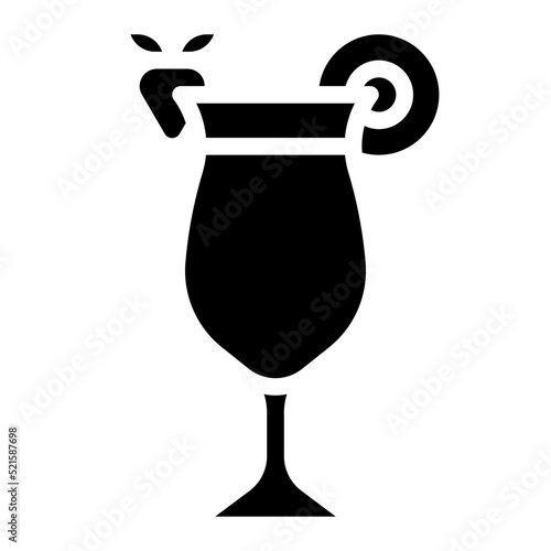 Mocktail fruit punch juice beverage - solid icon