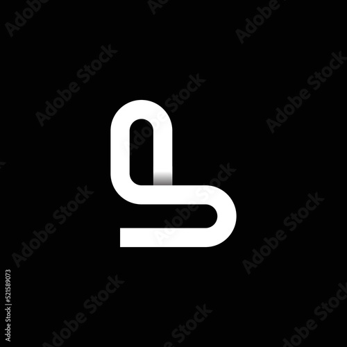 Modern letter L with overlapping line logo design