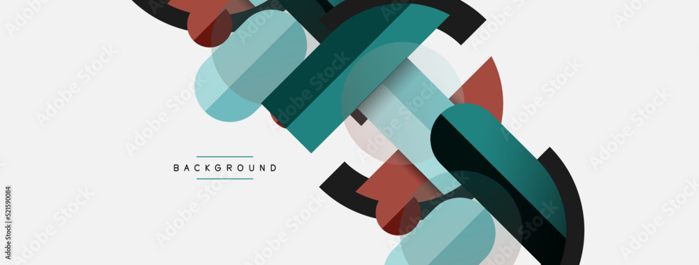 Geometric shapes composition abstract background. Circles lines and rectangles. Vector illustration for wallpaper banner background or landing page Geometric shapes composition abstract background. Circles lines and rectangles. Vector illustration for wallpaper banner background or landing page