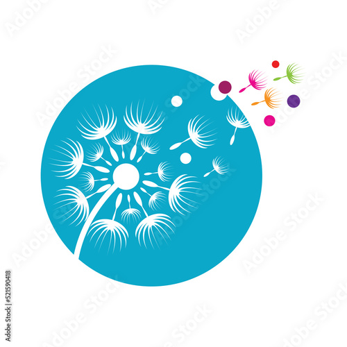 Dandelion flower logo vector template design