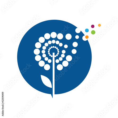 Dandelion flower logo vector template design