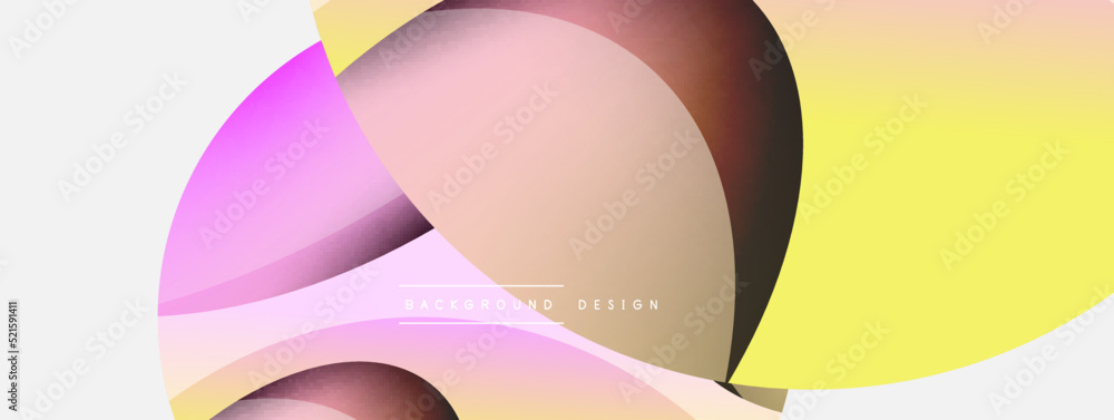 Creative geometric wallpaper. Minimal abstract background. Circle and wave composition vector illustration for wallpaper banner background or landing page Creative geometric wallpaper. Minimal abstract background. Circle and wave composition vector illustration for wallpaper banner background or landing page