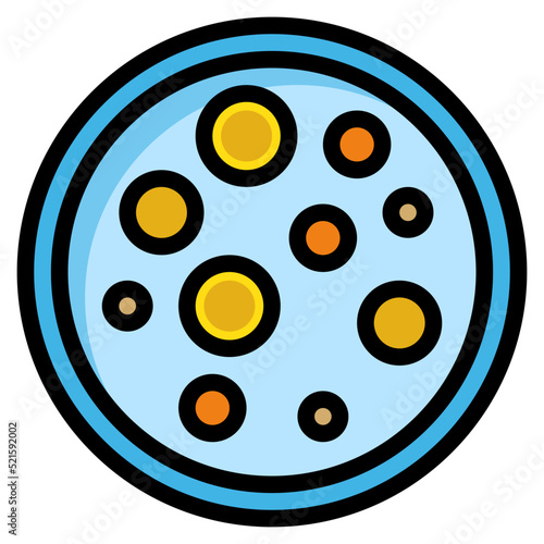 Microbiology lab bacteria yeast mold - filled outline icon