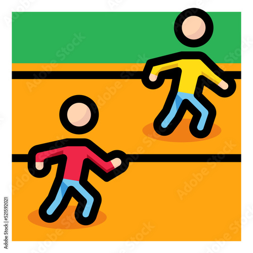 Physical education running winner compete - filled outline icon