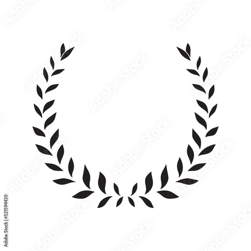 Hand drawn vector laurel wreath. Botanical round frame for invitations, posters, greeting cards, web, menu. Floral frame with laurel branches.