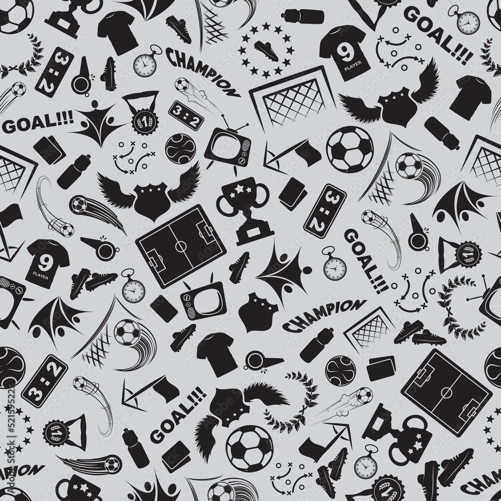 Soccer icons seamless pattern Soccer icons seamless pattern