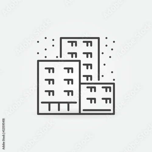 Smog or Dust Pollution in City vector concept line icon