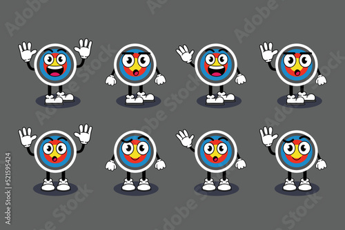Illustration vector graphic cartoon character of Cute mascot archery target with pose. Suitable for children book illustration and element design.