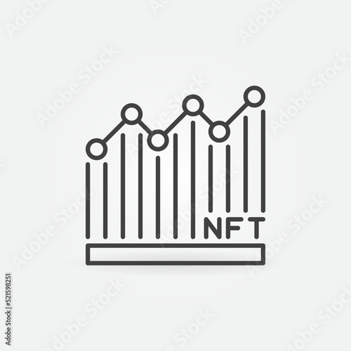 NFT line graph vector concept icon. Non-Fungible Token Chart symbol