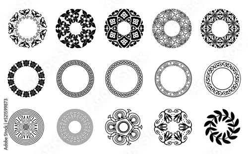 round shape mandala ornament set, vector transparent background good for a variety of design materials, backgrounds, invitations, posters, social media, templates