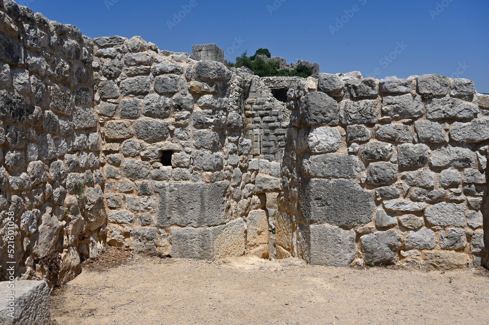stone block walls of a medieval fortress in Nimrod National Park