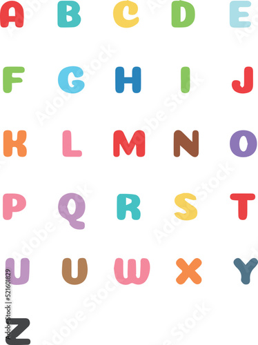 Alphabet for children. Colorful alphabet kids lesson to english alphabet. For learning  study. web banner  posters  postcards  stickers  decor  school decor  EPS 10 